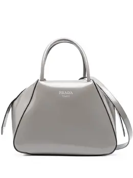 Prada: Серебристая сумка-шоппер 