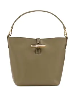 Longchamp: Зелёная сумка  Roseau