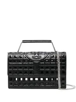 Tory Burch: Чёрная сумка-шоппер  Fleming