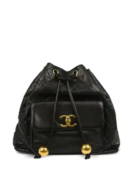 CHANEL Pre-Owned: Чёрный рюкзак 