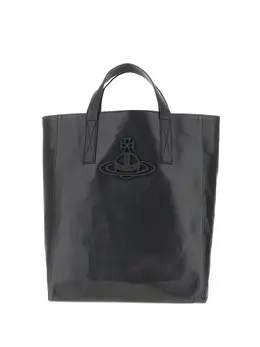 Vivienne Westwood: Чёрная сумка-шоппер  Orb