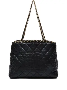 CHANEL Pre-Owned: Чёрная сумка-шоппер 