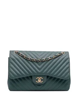 CHANEL Pre-Owned: Зелёная сумка 