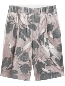 DRIES VAN NOTEN: Шорты с растительным принтом 