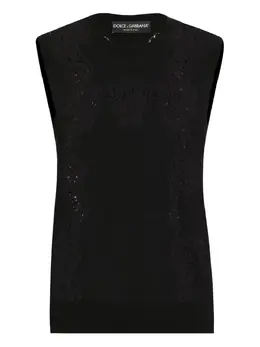 Dolce & Gabbana: Кружевное топ 