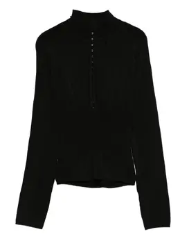 Mugler: Чёрный свитер 