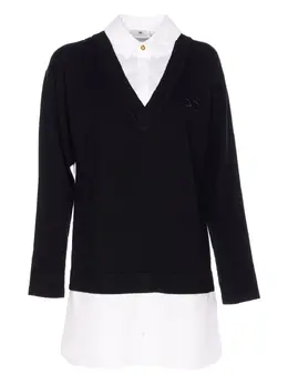 Elisabetta Franchi: Платье с v-образным вырезом 