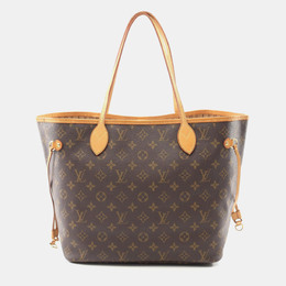 Louis Vuitton: Коричневая сумка-шоппер  Neverfull MM