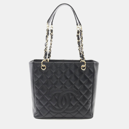 Chanel: Чёрная сумка-шоппер 