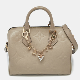 Louis Vuitton: Бежевая сумка  Speedy 25