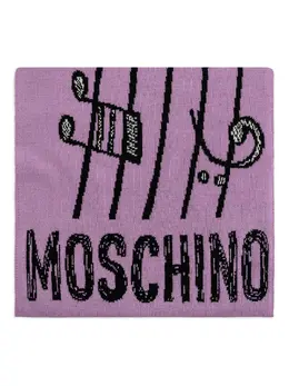 Moschino: Фиолетовый шарф  Teddy Bear