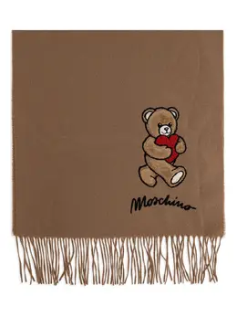Moschino: Коричневый шарф  Teddy