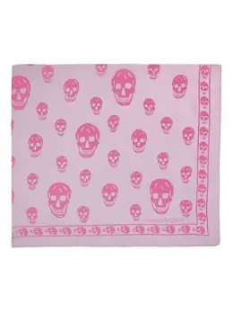 Alexander McQueen: Шарф  Skull с принтом