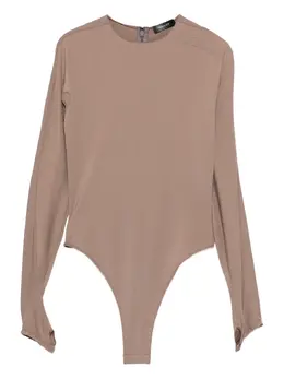 Mugler: Коричневый боди 