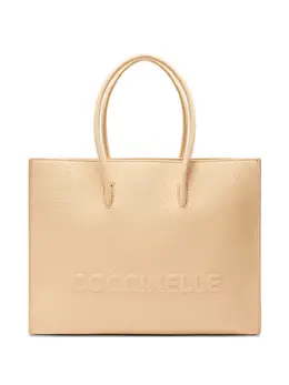 Coccinelle: Бежевая сумка-шоппер 