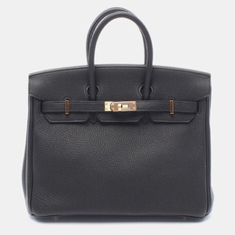 Hermes: Чёрная сумка на руку  Birkin 25