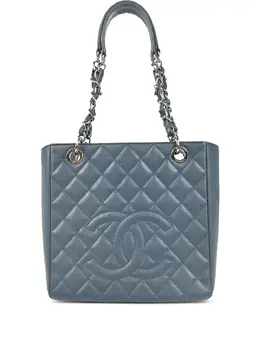 CHANEL Pre-Owned: Голубая сумка-шоппер 