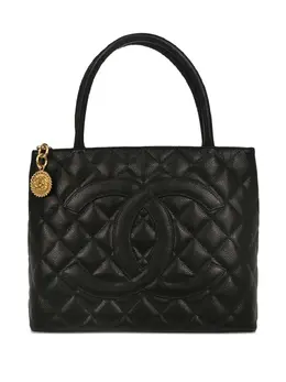 CHANEL Pre-Owned: Чёрная сумка-шоппер 