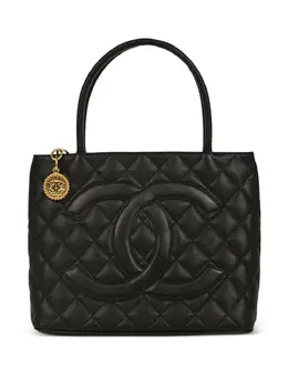 CHANEL Pre-Owned: Чёрная сумка-шоппер 