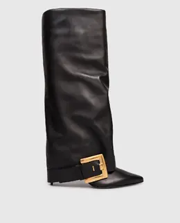 Balmain: Чёрные сапоги 