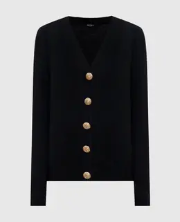 Balmain: Чёрный кардиган 