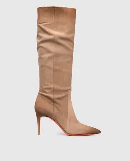 Santoni: Бежевые сапоги 