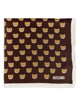Moschino: Шарф  Teddy с принтом