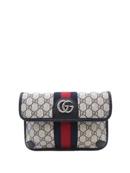Gucci Pre-Owned: Голубая поясная сумка 