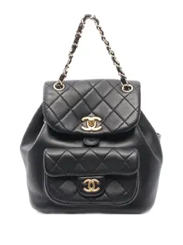 CHANEL Pre-Owned: Чёрный рюкзак 