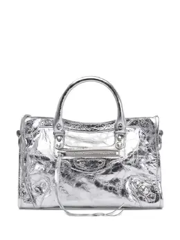 Balenciaga: Серебристая сумка-шоппер 