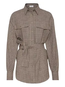 Brunello Cucinelli: Коричневая рубашка 