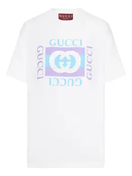 Gucci: Белая футболка  Interlocking G