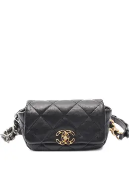 CHANEL Pre-Owned: Чёрная поясная сумка 
