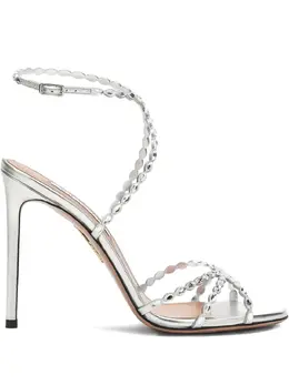 Aquazzura: Серебристые сандалии 