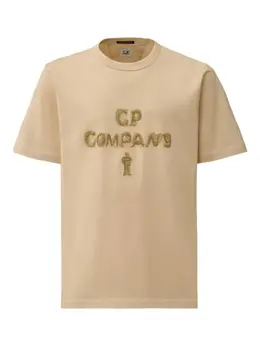 C.P. Company: Бежевая футболка 