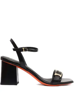 Santoni: Чёрные сандалии 