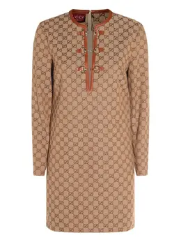 Gucci: Платье  GG с длинным рукавом