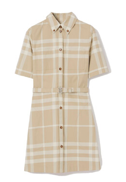 Burberry: Бежевое платье 