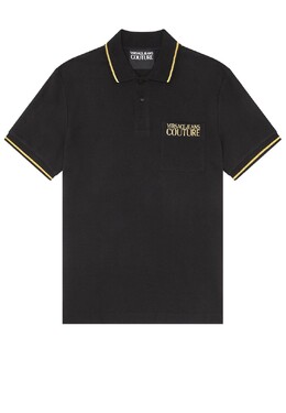 Versace Jeans Couture: Чёрное поло 