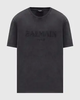 Balmain: Серая футболка 
