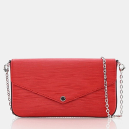 Louis Vuitton: Красная сумка  Pochette