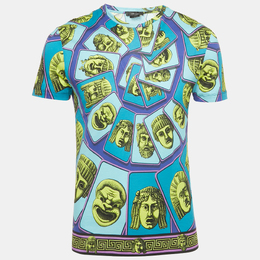 Versace: Голубая футболка 