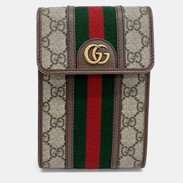 Gucci: Бежевая сумка через плечо  Ophidia GG