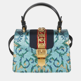 Gucci: Голубая сумка на руку  Sylvie