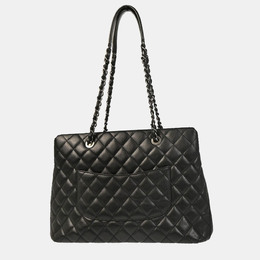 Chanel: Чёрная сумка-шоппер 