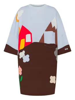 Moschino: Платье с принтом 