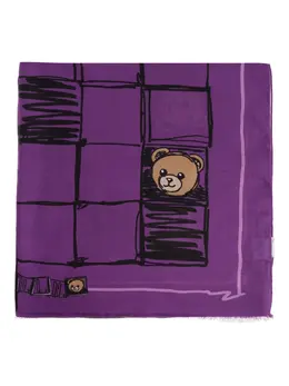 Moschino: Шарф  Teddy с принтом