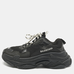 Balenciaga: Чёрные кроссовки  Triple S