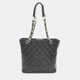 Chanel: Чёрная сумка-шоппер 