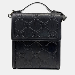 Gucci: Чёрная сумка  GG